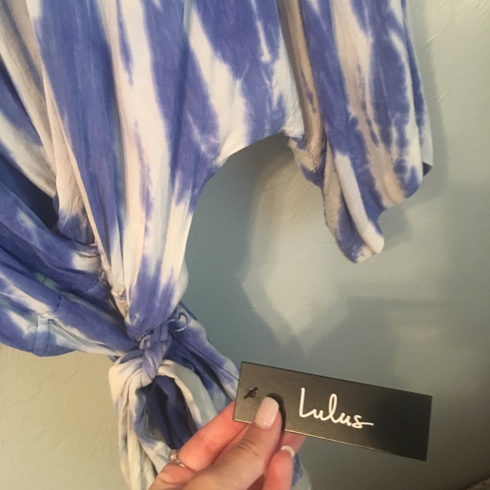 Lulu’s Blue & White Tie Dye Romper